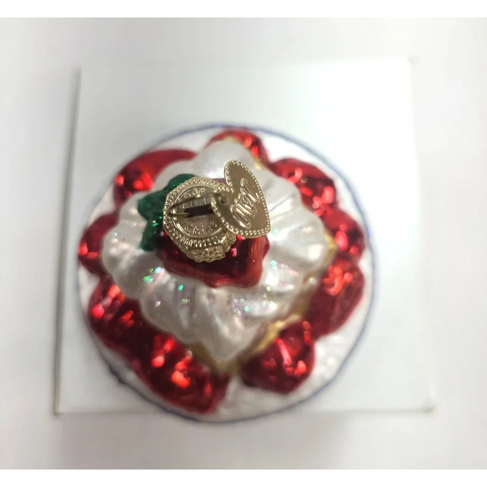 2011 Old World Christmas Molded Mouth Blown Glass Strawberry Shortcake Ornaments